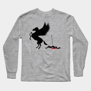 Funny Ancient Greek Pegasus Epic Fail Greek Mythology Long Sleeve T-Shirt